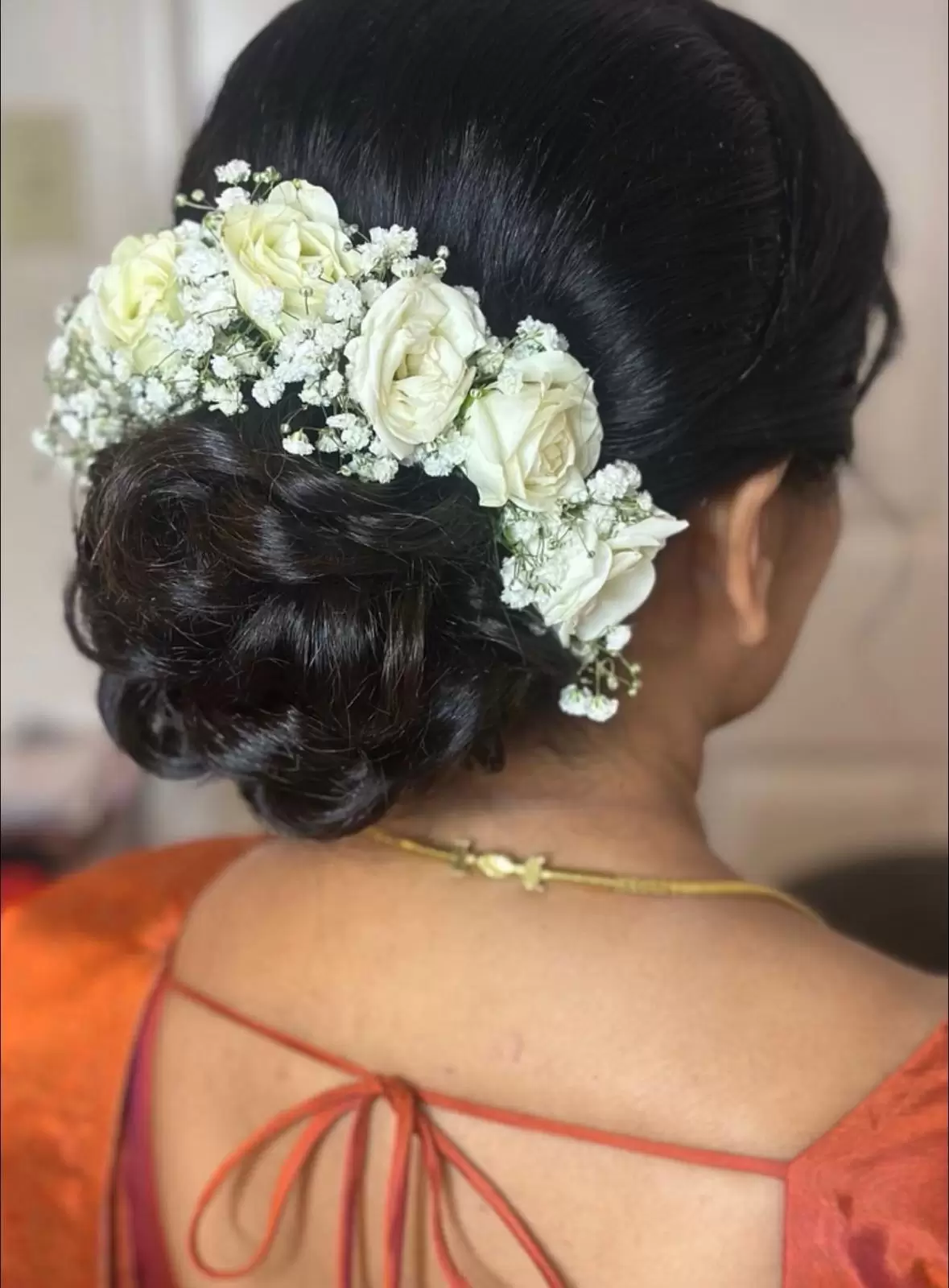 Baby's breath with Spray rose Hair Piece